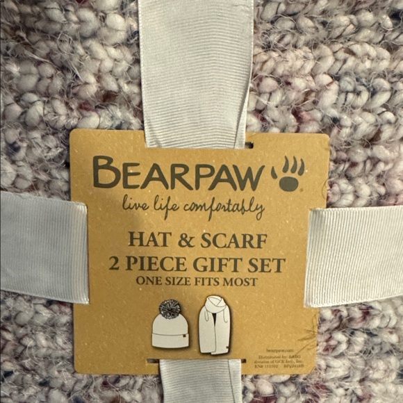BearPaw Knit Gift Set includes multi color scarf and hat NWT - Picture 5 of 5